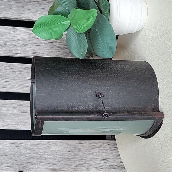 Snowflake Half Moon Shaped Glass Lantern - Picture 5 of 6